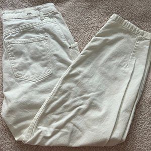 Zara Wide Leg White Jeans
